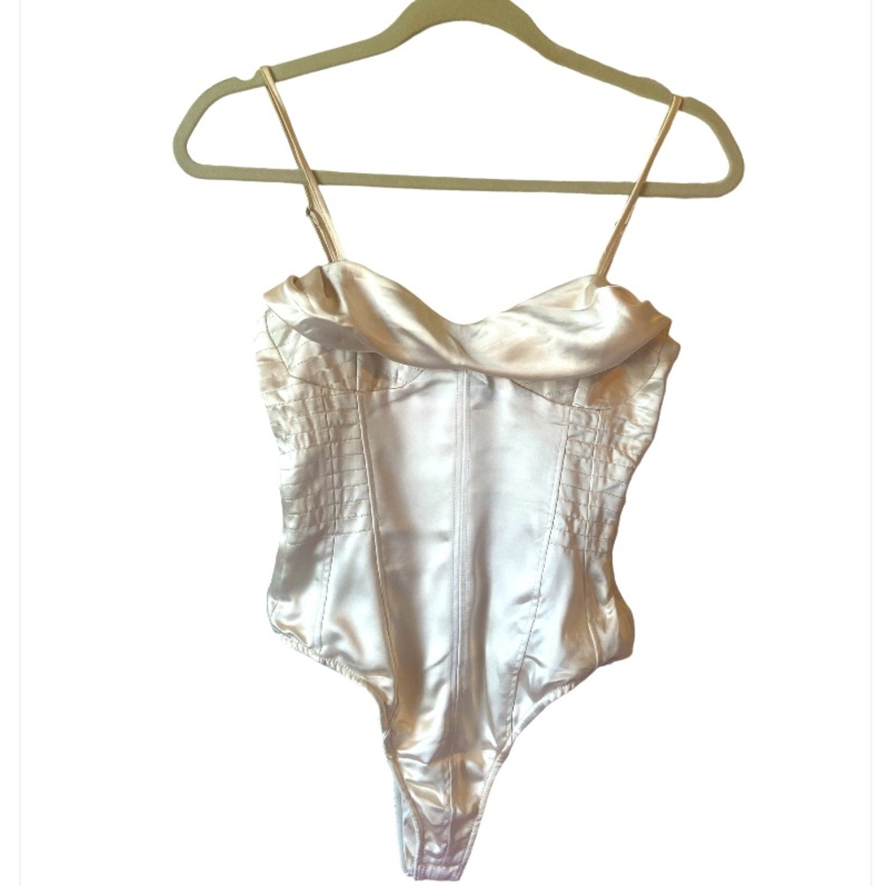 Zara Satin Effect Bustier Corset Bodysuit EUC